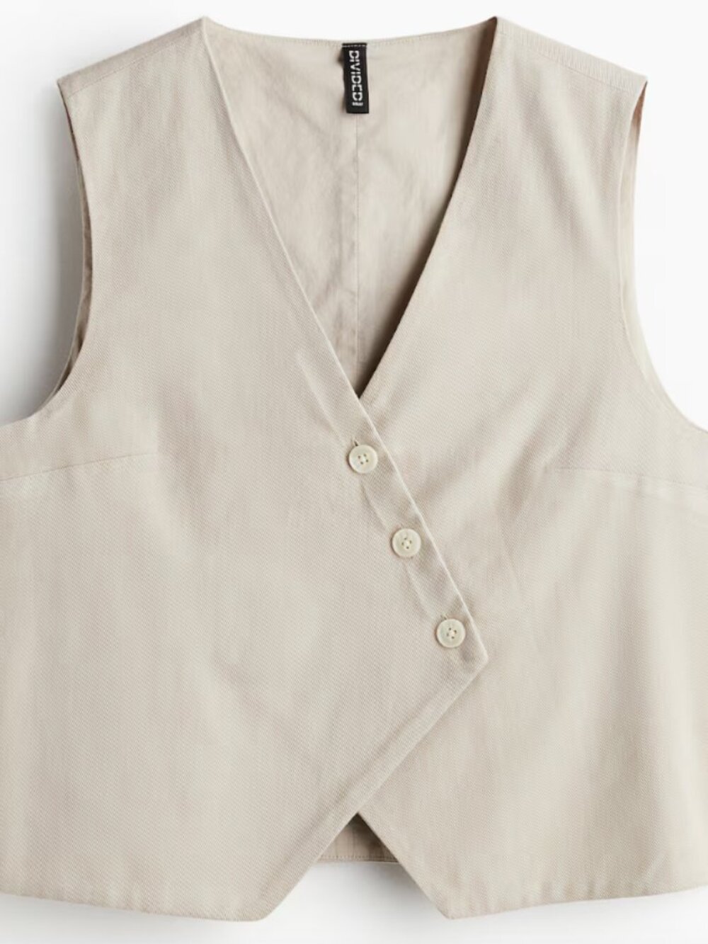 H&M Asymmetric-Front Waistcoat — Beige
